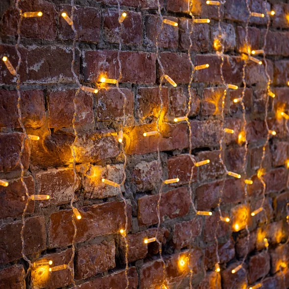 Гирлянда светодиодная Занавес 2х1,5м 192 LED ЖЕЛТЫЙ прозрачный ПВХ IP65 постоянное свечение 230В нужен блок 303-500-1 NEON-NIGHT