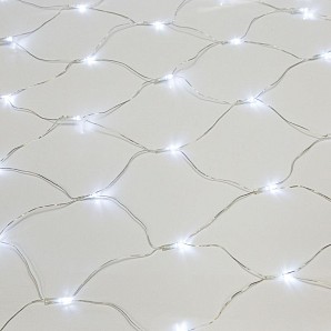 Гирлянда Сеть 1,5х1,5м, прозрачный ПВХ, 96 LED Белый