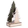 Деревянная фигурка с подсветкой Елочка с оленем 12x6x21,5 см