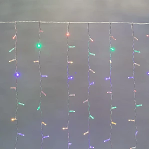 Гирлянда светодиодная Занавес 2х3м 448 LED МУЛЬТИКОЛОР прозрачный ПВХ IP65 постоянное свечение 230В нужен блок 303-500-1 NEON-NIGHT