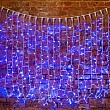 Гирлянда светодиодная Занавес 2х1,5м 360 LED СИНИЙ белый КАУЧУК IP67 постоянное свечение 230В блок в комплекте NEON-NIGHT