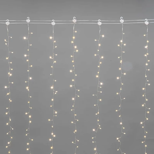 Гирлянда Светодиодный занавес из росы Фейерверк 3х3м 900 LED ТЕПЛЫЙ БЕЛЫЙ IP20 230В NEON-NIGHT