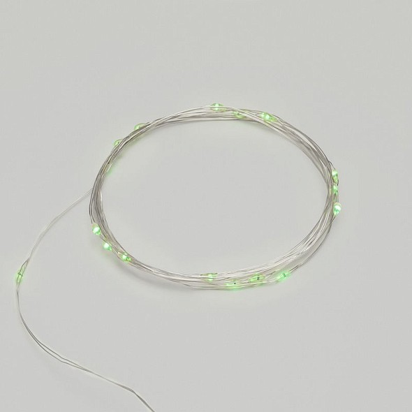 Гирлянда светодиодная Роса 2м, 20LED, ЗЕЛЕНЫЙ, IP20, 2хCR2032 в комплекте NEON-NIGHT
