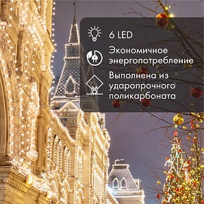 Ретро-лампа светодиодная, диаметр 45мм, E27, 6 LED, 2Вт, БЕЛЫЙ, прозрачная колба, 230В NEON-NIGHT