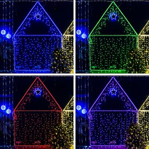 Гирлянда светодиодная Нить 10м 100 LED RGB прозрачный ПВХ IP65 свечение с динамикой 230В соединяется NEON-NIGHT нужен контроллер 245-908