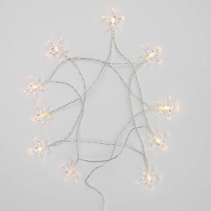 Гирлянда светодиодная Звездочки 1,5 м, 10 LED, прозрачный ПВХ, цвет свечения теплый белый, 2 х АА (батарейки не в комплекте) NEON-NIGHT
