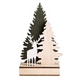 Деревянная фигурка с подсветкой Елочка с оленем 12x6x21,5 см