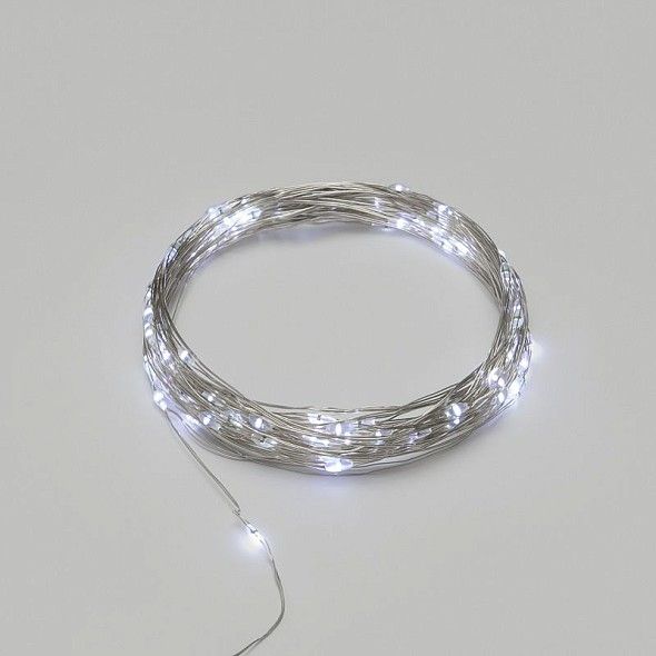 Гирлянда светодиодная Роса 10м, 100LED, БЕЛЫЙ, IP20, USB NEON-NIGHT