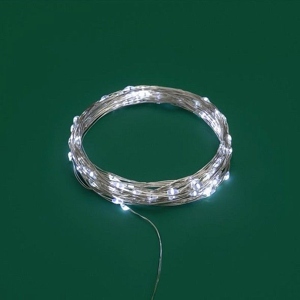 Гирлянда светодиодная Роса 10м, 100LED, БЕЛЫЙ, IP20, USB NEON-NIGHT