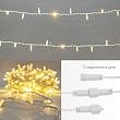 Гирлянда светодиодная Нить 10м 100 LED ТЕПЛЫЙ БЕЛЫЙ белый ПВХ IP65 эффект мерцания 24В соединяется NEON-NIGHT нужен трансформатор 531-100/531-311/531-312