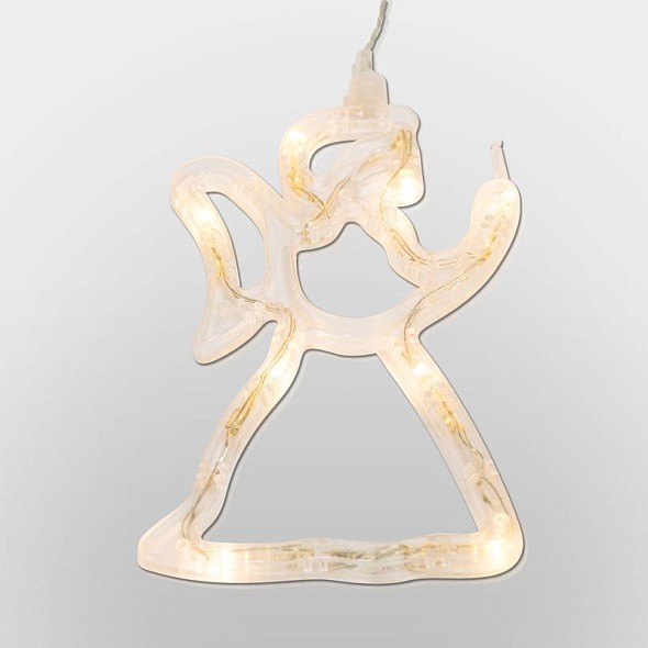 Фигура светодиодная Ангелок на присоске с подвесом, цвет ТЕПЛЫЙ БЕЛЫЙ