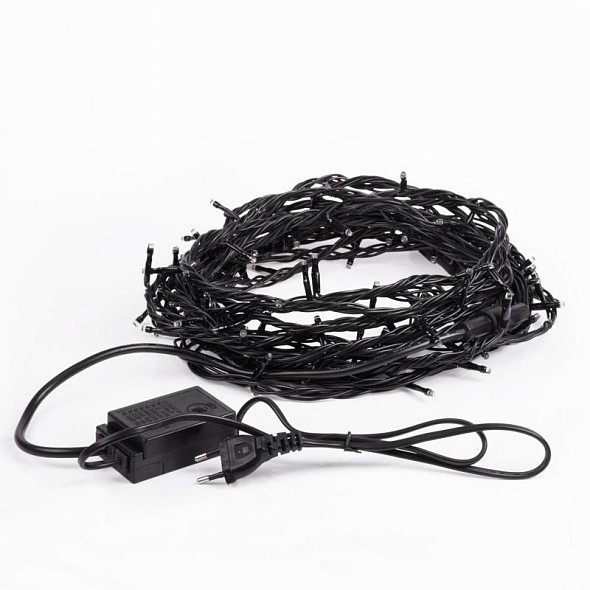 Гирлянда Нить управляемая 10м 100 LED КРАСНЫЙ черный ПВХ IP65 свечение с динамикой 230В контроллер в комплекте NEON-NIGHT