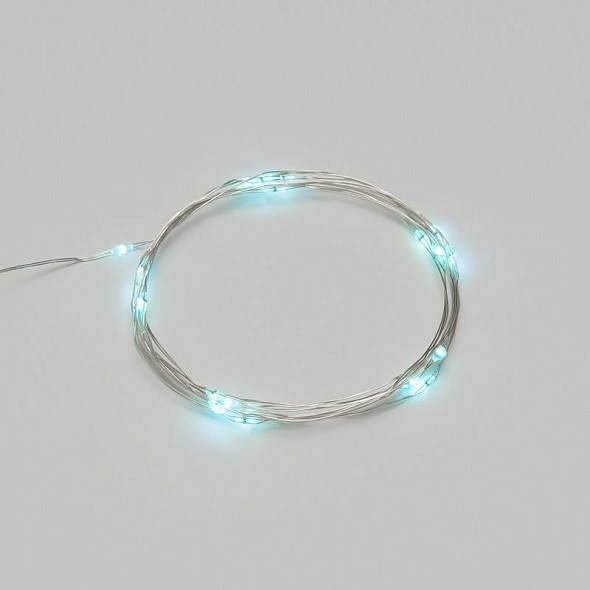 Гирлянда светодиодная Роса 2м, 20LED, ГОЛУБОЙ, IP20, тонкий батарейный блок, 2хCR2032 в комплекте NEON-NIGHT