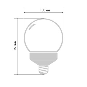 Лампа-шар светодиодная, диаметр 100мм, E27, 12 LED, 2Вт, КРАСНЫЙ, матовая колба, 230В NEON-NIGHT