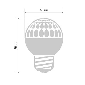 Лампа шар Е27 9 LED Ø50мм желтая