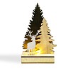 Деревянная фигурка с подсветкой Елочка с оленем 12x6x21,5 см
