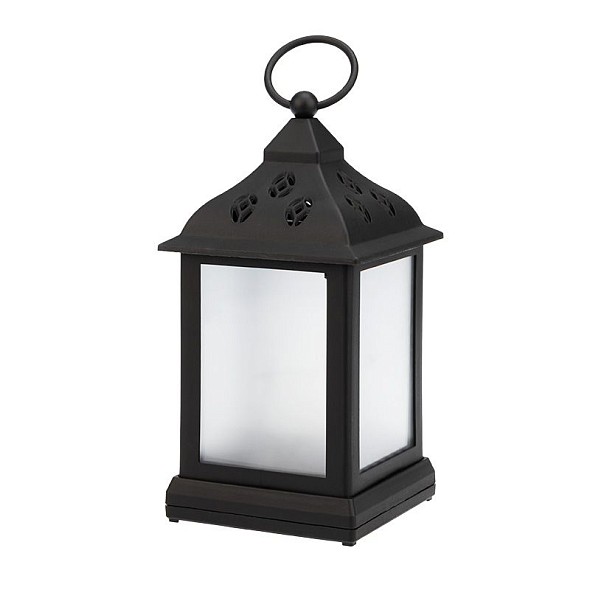 Декоративный фонарь 11х11х22,5 см, черный корпус, цвет свечения RGB с эффектом мерцания NEON-NIGHT
