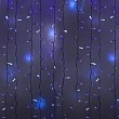 Гирлянда светодиодная Занавес 2х3м 600 LED СИНИЙ белый ПВХ IP65 эффект мерцания 230В  нужен блок 303-500-1 NEON-NIGHT