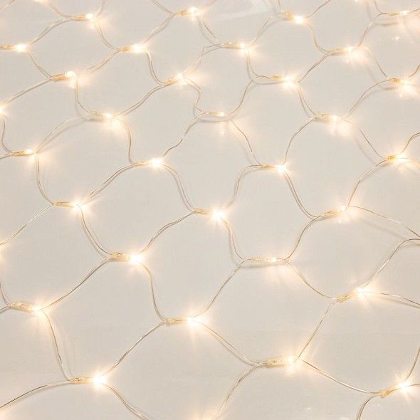 Гирлянда Сеть 1,8х1,5м, прозрачный ПВХ, 180 LED ТЕПЛЫЙ БЕЛЫЙ