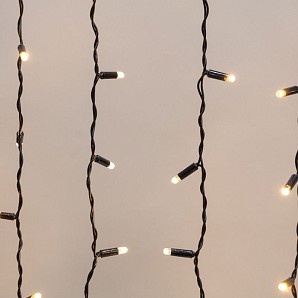 Гирлянда светодиодная Занавес 2х0,8м 160 LED ТЕПЛЫЙ БЕЛЫЙ черный ПВХ IP65 постоянное свечение 230В нужен блок 303-500 NEON-NIGHT