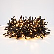 Гирлянда светодиодная Кластер 10м 400 LED ТЕПЛЫЙ БЕЛЫЙ черный каучук IP67 постоянное свечение 230В нужен блок 315-000 NEON-NIGHT