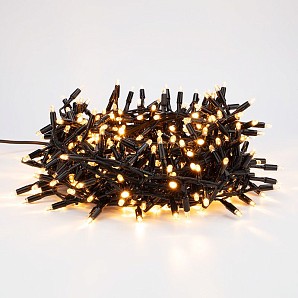Гирлянда светодиодная Кластер 10м 400 LED ТЕПЛЫЙ БЕЛЫЙ черный каучук IP67 постоянное свечение 230В нужен блок 315-000 NEON-NIGHT
