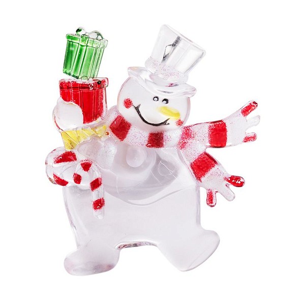 Снеговик с подарком RGB на присоске