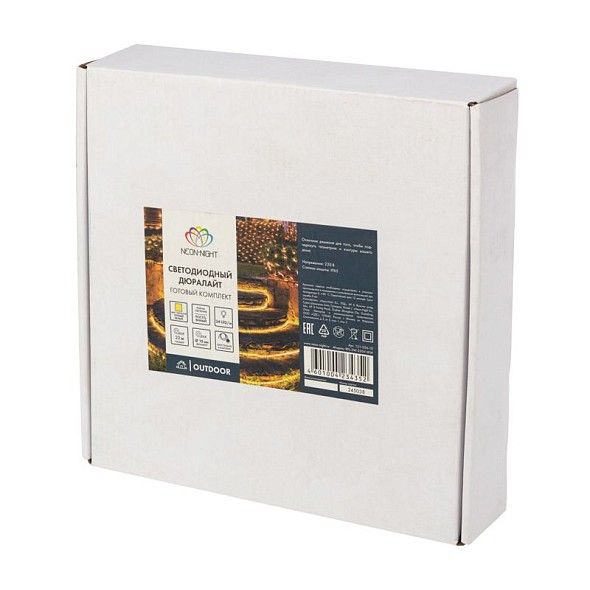 Дюралайт LED фиксинг (2W), 24 LED/м, теплый белый, 20 м