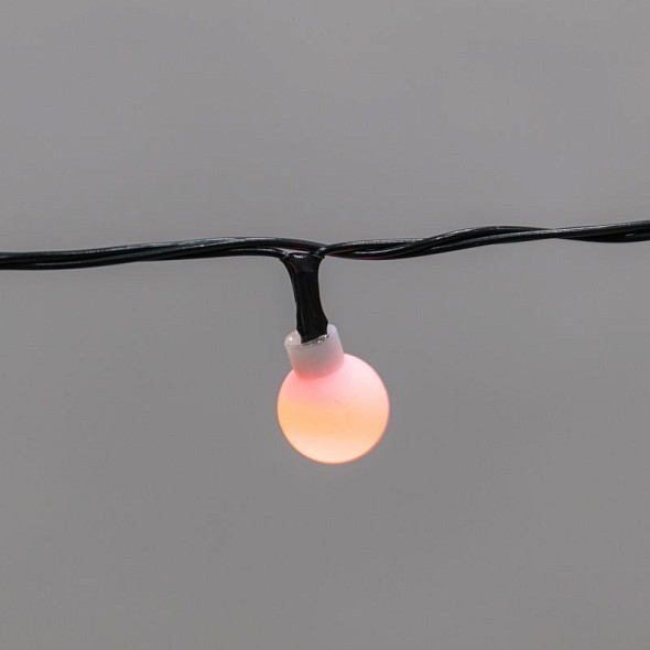 Гирлянда светодиодная Шарики 5м, 20LED, IP20, зеленый провод, свечение мульти (RG/RB), мигание, 230В NEON-NIGHT