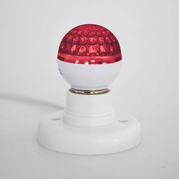 Лампа шар e27 10 LED Ø50мм красная 24В (постоянное напряжение)