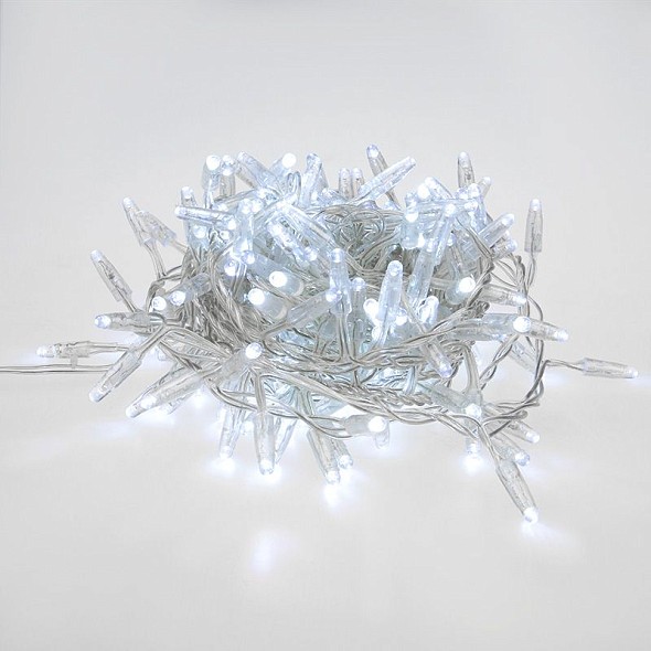 Гирлянда светодиодная Кластер 10м 400 LED БЕЛЫЙ прозрачный ПВХ IP65 постоянное свечение 230В нужен блок 303-500-1 NEON-NIGHT