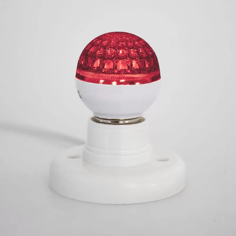 Лампа шар Е27 9 LED Ø50мм красная