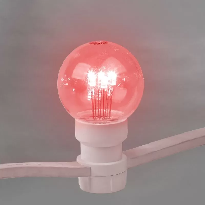 Набор Белт-Лайт 10 м, белый каучук, 30 ламп, цвет Красный, IP65, соединяется