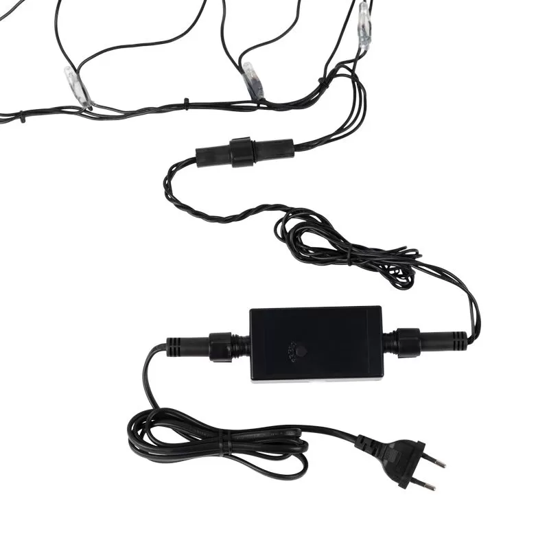 Гирлянда Сеть 2х0,7м, черный ПВХ, 176 LED Белые(контроллер в комплекте)